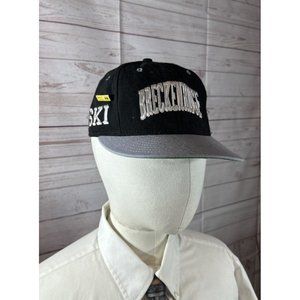 Breckenridge Colorado USA Ski Resort Fitted Cap Hat Size 7 Black w/ gray bill